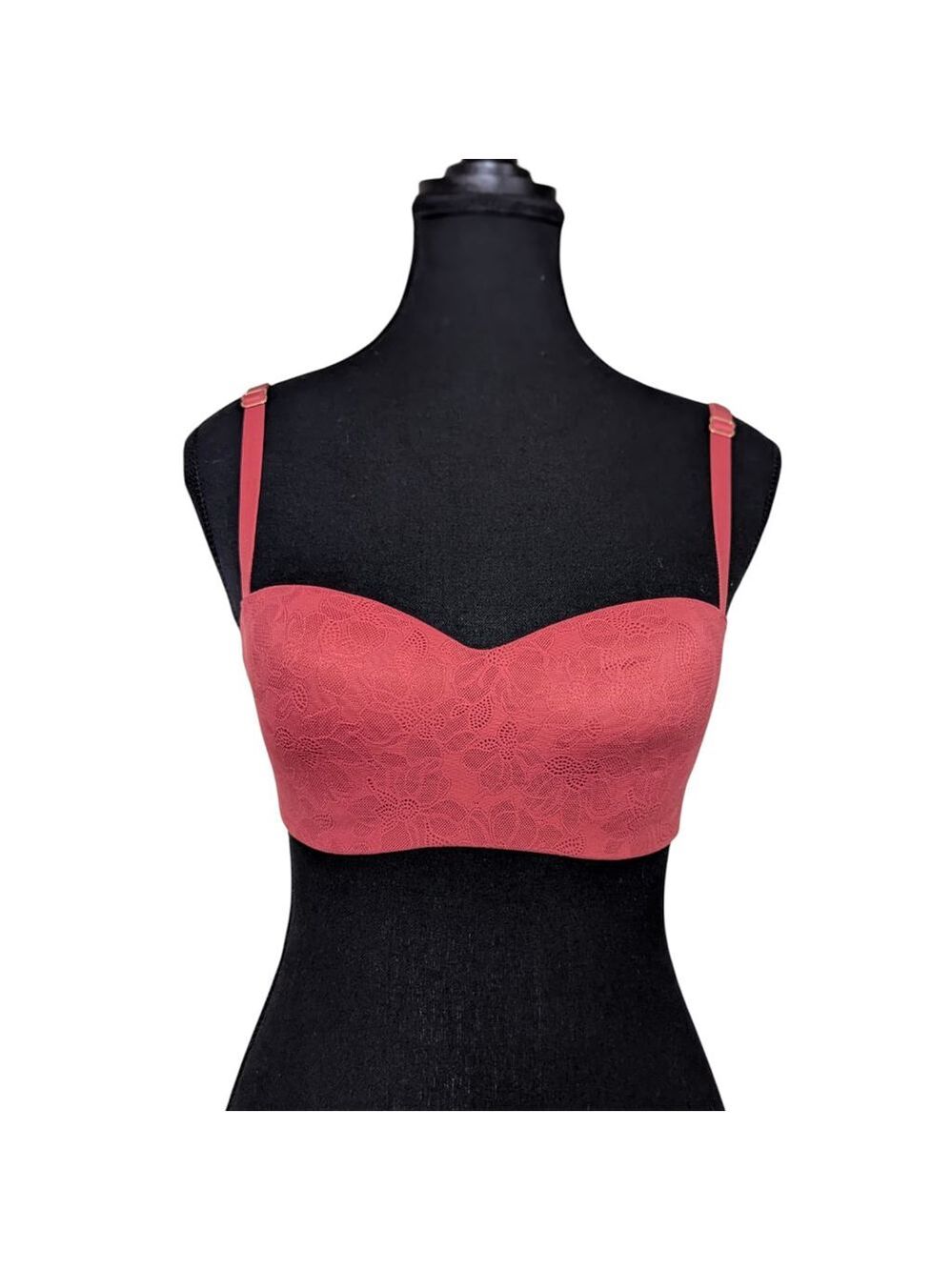 Siella Soft Lace Balconette Bra - Rosewood Pink - NWT - S - Feminine Floral